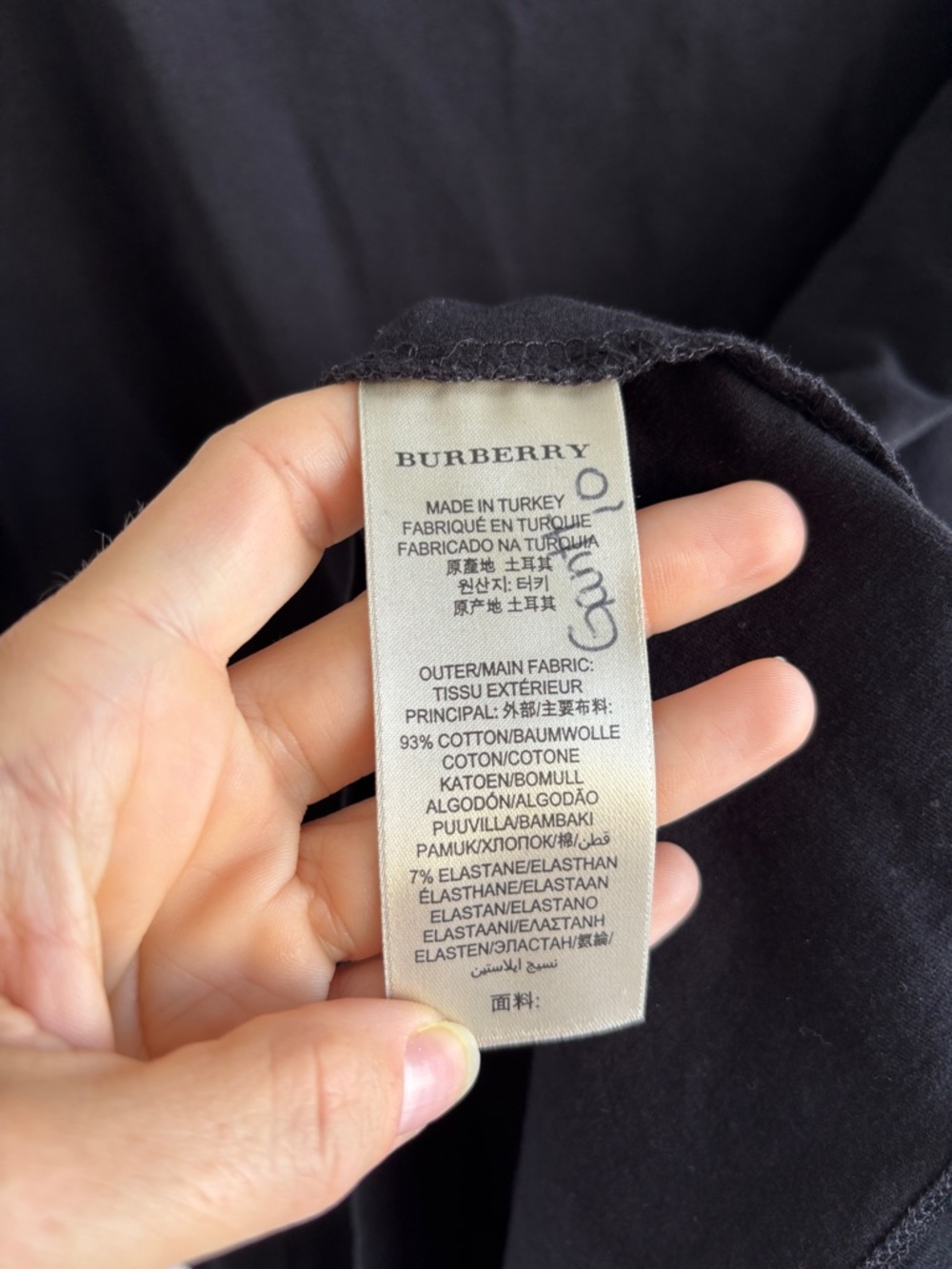 Burberry Black Logo T-Shirt Women’s SZ L Designer Luxury Cotton Tee Crew Neck - Picture 12 of 13
